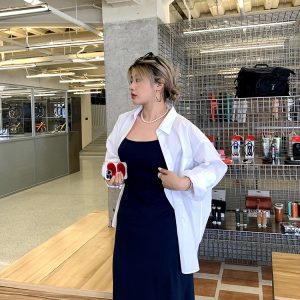 Spring Versatile Slimming Long Sleeve Shirt for Women with Unique Design - Trendy 90s Inspired Fashion Top