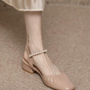 Square-Toed Pleated Chunky Heel Flat Sandals - Closed Toe One Strap Grandma Style, Italian Corso Venezia Inspired