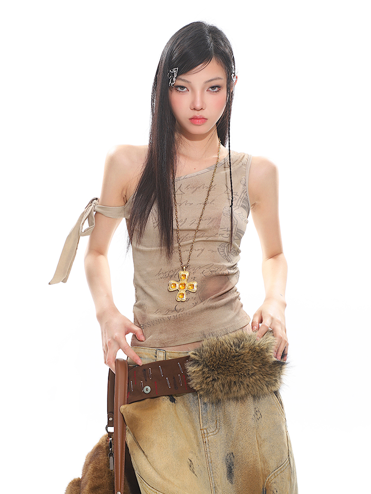 Strap Tank Top Tie-Dye Print American Vintage Grunge Retro Style Hot Girl Vest for Y2K and 90s Fashion Strap Tank Top Tie-Dye Print American Vintage Grunge Retro Style Hot Girl Vest for Y2K and 90s Fashion