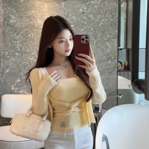 Strapless Slim-Fit Knitted Vest in Pure Desire Style - Trendy Y2K-Inspired Top for Effortless Chic Looks