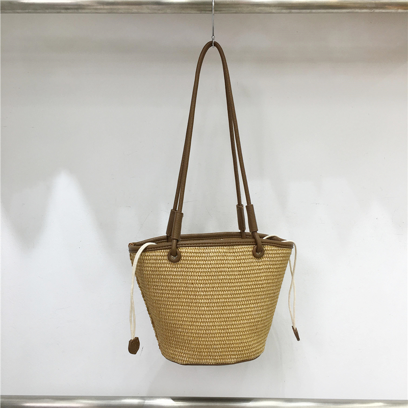 Straw Woven Vegetable Basket Tote Bag - Summer Beach Vacation Underarm Bucket Bag for Trendy Style Straw Woven Vegetable Basket Tote Bag - Summer Beach Vacation Underarm Bucket Bag for Trendy Style