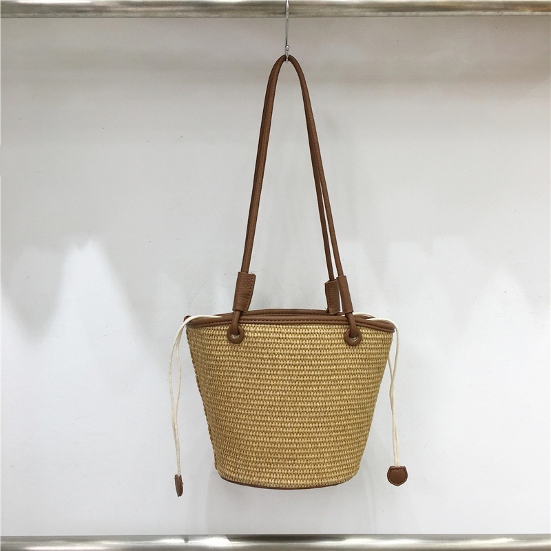 Straw Woven Vegetable Basket Tote Bag - Summer Beach Vacation Underarm Bucket Bag for Trendy Style Straw Woven Vegetable Basket Tote Bag - Summer Beach Vacation Underarm Bucket Bag for Trendy Style