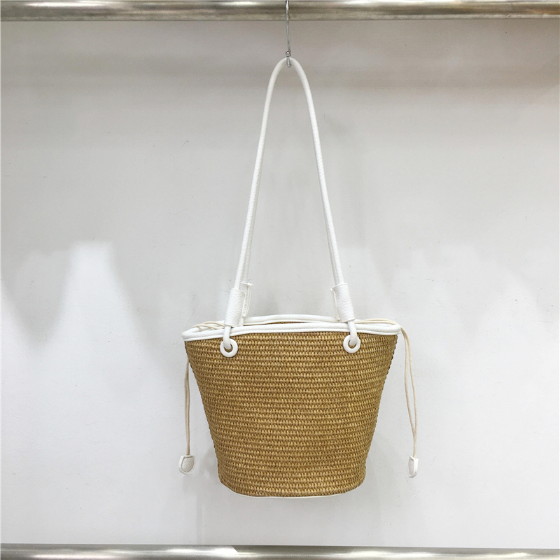 Straw Woven Vegetable Basket Tote Bag - Summer Beach Vacation Underarm Bucket Bag for Trendy Style Straw Woven Vegetable Basket Tote Bag - Summer Beach Vacation Underarm Bucket Bag for Trendy Style
