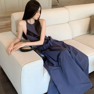 Striped High-Low Fake Two-Piece Dress - Slimming Waist Summer Vest for Women - Trendy Y2K Style