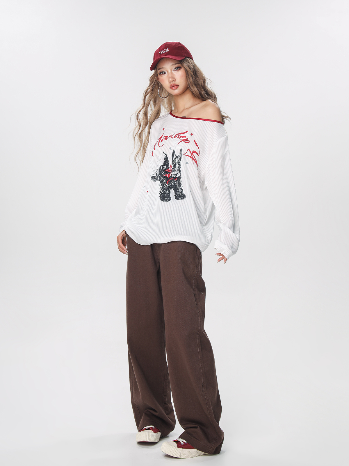 Striped Long Sleeve Off-Shoulder T-Shirt for Women - American Style Cool Thin Sun Protection Cover-Up - Trendy Hot Girl Top Striped Long Sleeve Off-Shoulder T-Shirt for Women - American Style Cool Thin Sun Protection Cover-Up - Trendy Hot Girl Top