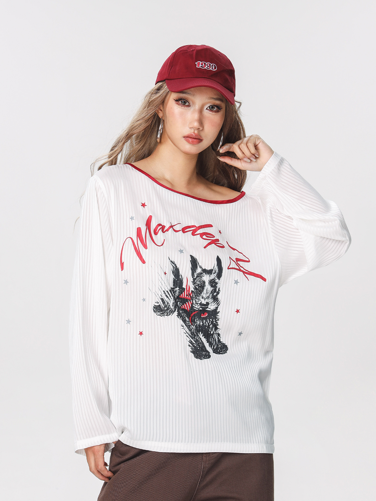 Striped Long Sleeve Off-Shoulder T-Shirt for Women - American Style Cool Thin Sun Protection Cover-Up - Trendy Hot Girl Top Striped Long Sleeve Off-Shoulder T-Shirt for Women - American Style Cool Thin Sun Protection Cover-Up - Trendy Hot Girl Top