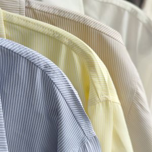 Striped Pudding Bear JK Shirt Set for Women - Short Sleeve & Long Sleeve Uniform, Blue, Summer Fashion, Kawaii Style