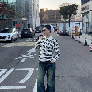 Striped Retro Academy Polo Shirt - Vintage Style, 90s Inspired, Perfect for Casual Outfits