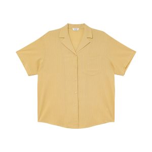 Striped Short-Sleeve Shirt for Women - Loose-Fitting Summer Blouse, Stylish 2025 Niche Design, Trendy Casual Top