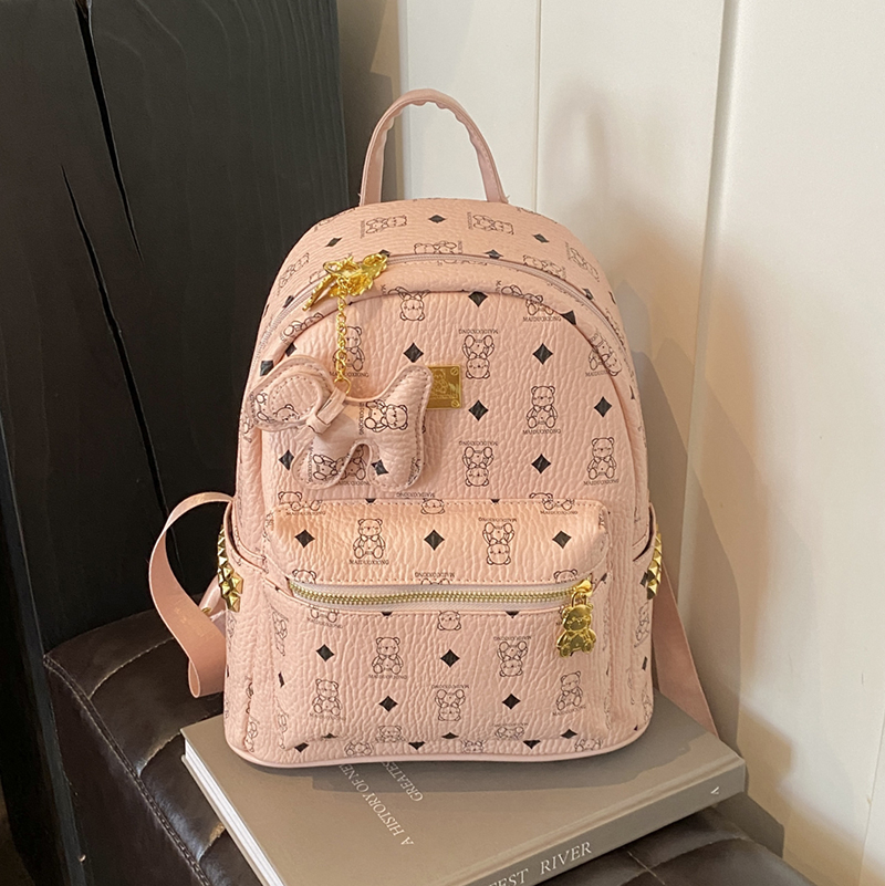 Stylish High-End Double Shoulder Backpack 2024 Women's Versatile Bag for School & Everyday Use, Trendy Maiduo Bear Design Stylish High-End Double Shoulder Backpack 2024 Women's Versatile Bag for School & Everyday Use, Trendy Maiduo Bear Design