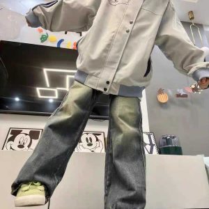 Stylish Pink Patchwork Baseball Jacket for Women - Unique Korean-Style Cardigan for Spring and Autumn Fashion