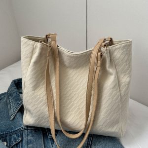 Stylish Women's Canvas Commuter Tote Bag - 2025 High-Capacity Shoulder Bag for Everyday Fashion