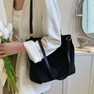 Stylish Women's Canvas Commuter Tote Bag - 2025 High-Capacity Shoulder Bag for Everyday Fashion