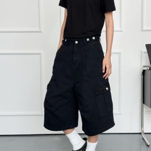 Summer 2025 Men's Unisex Loose Wide-Leg Cargo Shorts - 7-Point Pants for Casual Style