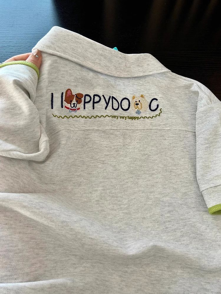 Summer 2025 Women’s Color-Blocking Polo Collar Short Sleeve T-Shirt with Embroidered Puppy - Cute Cartoon Shoulder-Reducing Style Summer 2025 Women’s Color-Blocking Polo Collar Short Sleeve T-Shirt with Embroidered Puppy - Cute Cartoon Shoulder-Reducing Style