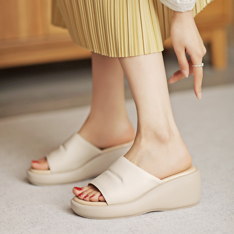 Summer 6.5 cm Thick-Soled Open-Toe Outdoor Sandals - Italian-Style Soft Sole for Ultimate Comfort