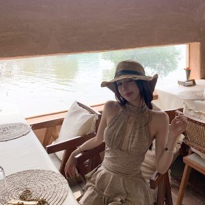 Summer Backless Halter Dress - American Retro Irregular Short Skirt with Shazhou Rainforest Design, Perfect for Y2K and Boho Styles