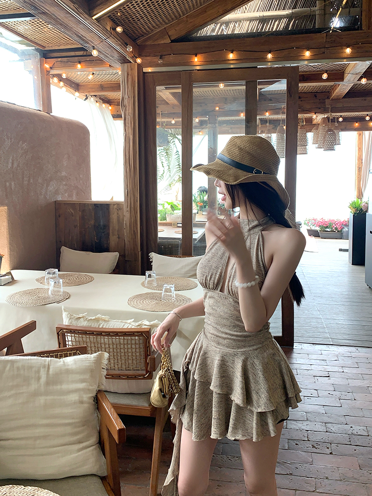 Summer Backless Halter Dress - American Retro Irregular Short Skirt with Shazhou Rainforest Design, Perfect for Y2K and Boho Styles Summer Backless Halter Dress - American Retro Irregular Short Skirt with Shazhou Rainforest Design, Perfect for Y2K and Boho Styles