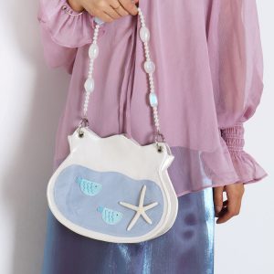 Summer Beaded Fish Bag - Cute Underarm Crossbody Handbag for Small Essentials, Niche Design, Perfect for Casual Outings