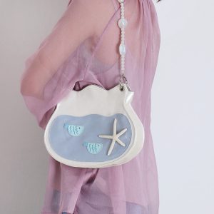 Summer Beaded Fish Bag - Cute Underarm Crossbody Handbag for Small Essentials, Niche Design, Perfect for Casual Outings
