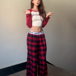 Summer Casual Wide-Leg Pants for Women - Patterned Straight-Leg Loose Fit with Letter Belt and Drape Effect, Perfect for Lazy Days