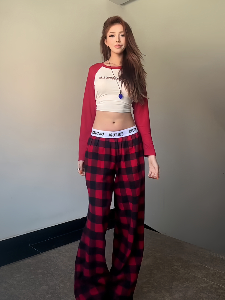 Summer Casual Wide-Leg Pants for Women - Patterned Straight-Leg Loose Fit with Letter Belt and Drape Effect, Perfect for Lazy Days Summer Casual Wide-Leg Pants for Women - Patterned Straight-Leg Loose Fit with Letter Belt and Drape Effect, Perfect for Lazy Days