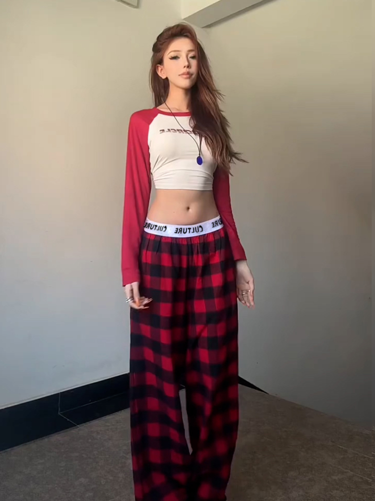 Summer Casual Wide-Leg Pants for Women - Patterned Straight-Leg Loose Fit with Letter Belt and Drape Effect, Perfect for Lazy Days Summer Casual Wide-Leg Pants for Women - Patterned Straight-Leg Loose Fit with Letter Belt and Drape Effect, Perfect for Lazy Days