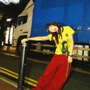 Summer Character Print Short Sleeve T-Shirt for Women - Casual Versatile Yellow Top, Trendy 90s Style