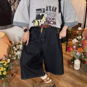 Summer Color Block Cartoon Short Sleeve Shirt for Women - Fun Retro Fake Two-Piece Polo Top, Y2K Style