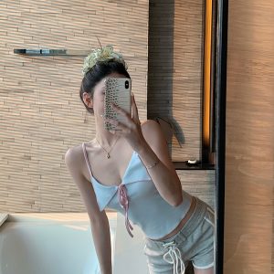 Summer Color Block Sleeveless Vest for Women - Modal Hot Girl Style Top