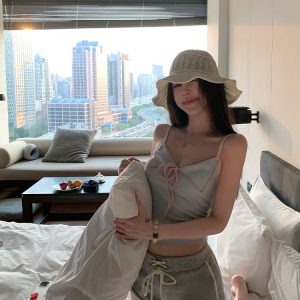 Summer Color Block Sleeveless Vest for Women - Modal Hot Girl Style Top