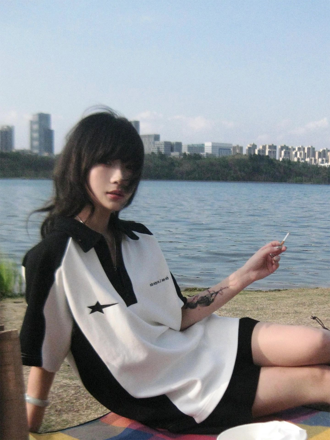 Summer Color-Blocking Short-Sleeve T-Shirt for Women - American College Style Polo Collar Round Neck Heavyweight Top Summer Color-Blocking Short-Sleeve T-Shirt for Women - American College Style Polo Collar Round Neck Heavyweight Top