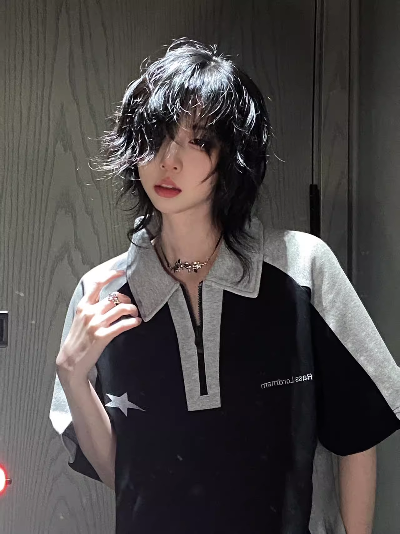 Summer Color-Blocking Short-Sleeve T-Shirt for Women - American College Style Polo Collar Round Neck Heavyweight Top Summer Color-Blocking Short-Sleeve T-Shirt for Women - American College Style Polo Collar Round Neck Heavyweight Top