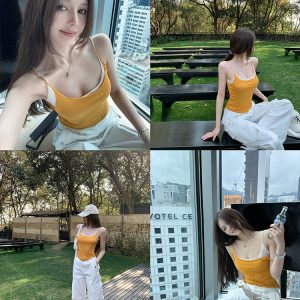 Summer Dopamine Camisole for Women - Versatile Layering Top, Slimming Base Shirt, Perfect for 90s and Y2K Styles