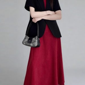 Summer Floral Satin Slip Dress, Women's Mid-Length V-Neck Long Dress in Imitation Acetate – Elegant 90s Style