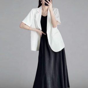 Summer Floral Satin Slip Dress, Women's Mid-Length V-Neck Long Dress in Imitation Acetate – Elegant 90s Style