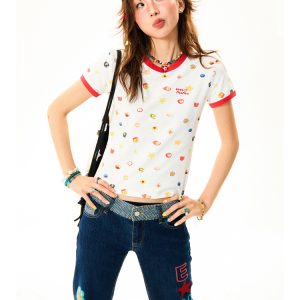 Summer Fruit Print Slim-Fit Camisole for Women - Sweet and Spicy American-Style Short Top, Perfect for 90s and Y2K Fashion