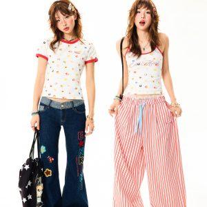 Summer Fruit Print Slim-Fit Camisole for Women - Sweet and Spicy American-Style Short Top, Perfect for 90s and Y2K Fashion