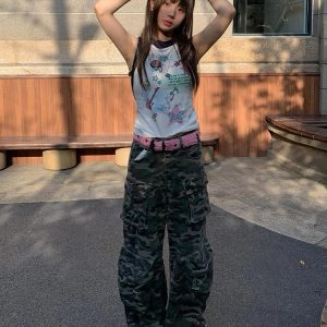 Summer Hooded Sleeveless Vest for Women, Creative Printed Slim Fit T-Shirt, Trendy Cool Style for Girls