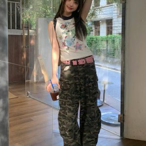 Summer Hooded Sleeveless Vest for Women, Creative Printed Slim Fit T-Shirt, Trendy Cool Style for Girls