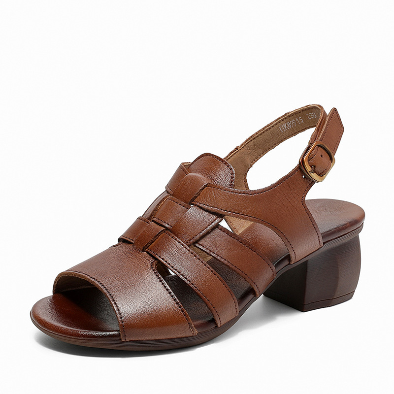 Summer Italian-Style Soft-Soled Roman Sandals - Comfortable Genuine Leather Footwear for Women Summer Italian-Style Soft-Soled Roman Sandals - Comfortable Genuine Leather Footwear for Women