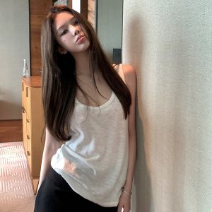 Summer Joy Women's Sleeveless Loose White Top - Versatile Summer Layering Shirt for Effortless Style