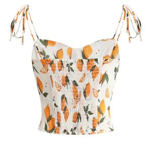 Summer Lemon Print Cami Vest - Sexy Vacation Style, French Pure Desire, Versatile Inner & Outer Wear