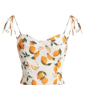 Summer Lemon Print Cami Vest - Sexy Vacation Style, French Pure Desire, Versatile Inner & Outer Wear