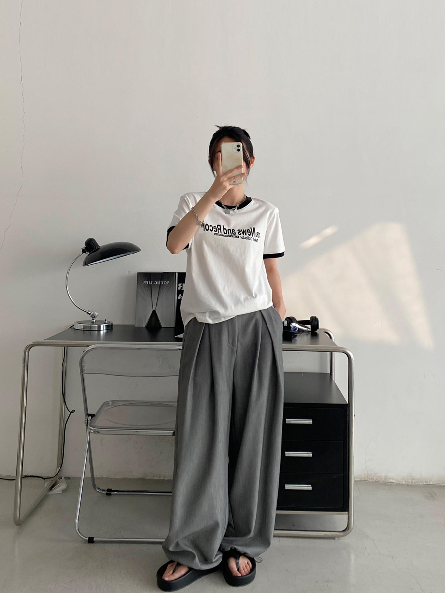 Summer Loose Fit Cotton T-Shirt for Women - Vintage Style Short Sleeve Top with Letter Print - Casual 90s Inspired Fashion Summer Loose Fit Cotton T-Shirt for Women - Vintage Style Short Sleeve Top with Letter Print - Casual 90s Inspired Fashion