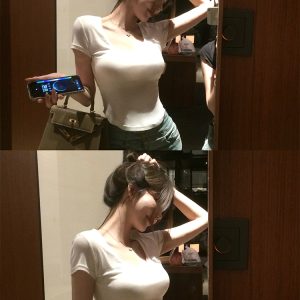 Summer Loose Fit T-Shirt for Women, Big Bust Slim Waist, Self-Reserved Design, Soft Tencel Top, Perfect for Casual Y2K Style