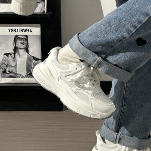 Summer Mesh Breathable Casual Old Daddy Shoes for Women - Lightweight White Sneakers for 2025 Y2K Style