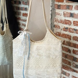 Summer Mesh Lace Tote Bag for Women - Large Capacity Leisure Commuting Shoulder Bag - Trendy 2025 Style