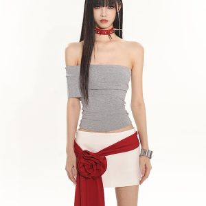 Summer Off-Shoulder Slim Fit Elastic One-Shoulder T-Shirt for Women - 2025 Vietnam Style, Niche Fashion