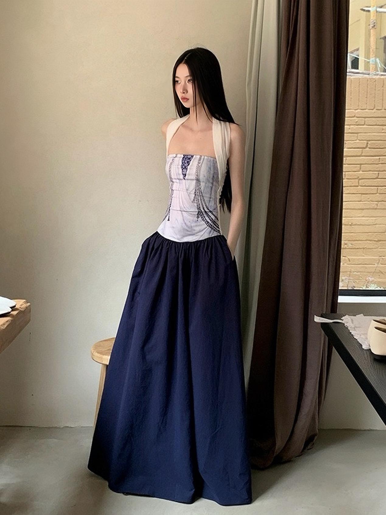 Summer Printed Patchwork Multi-Wear Long Strapless Dress for Versatile Style - Perfect for 90s and Y2K Fashion Summer Printed Patchwork Multi-Wear Long Strapless Dress for Versatile Style - Perfect for 90s and Y2K Fashion